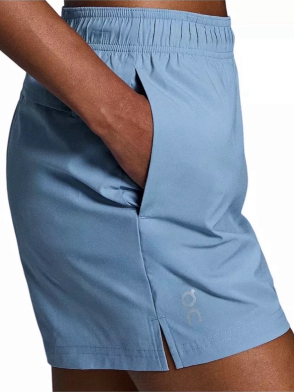 On Running Light Blue Women's Athletic Running Shorts - Picture 3 of 5